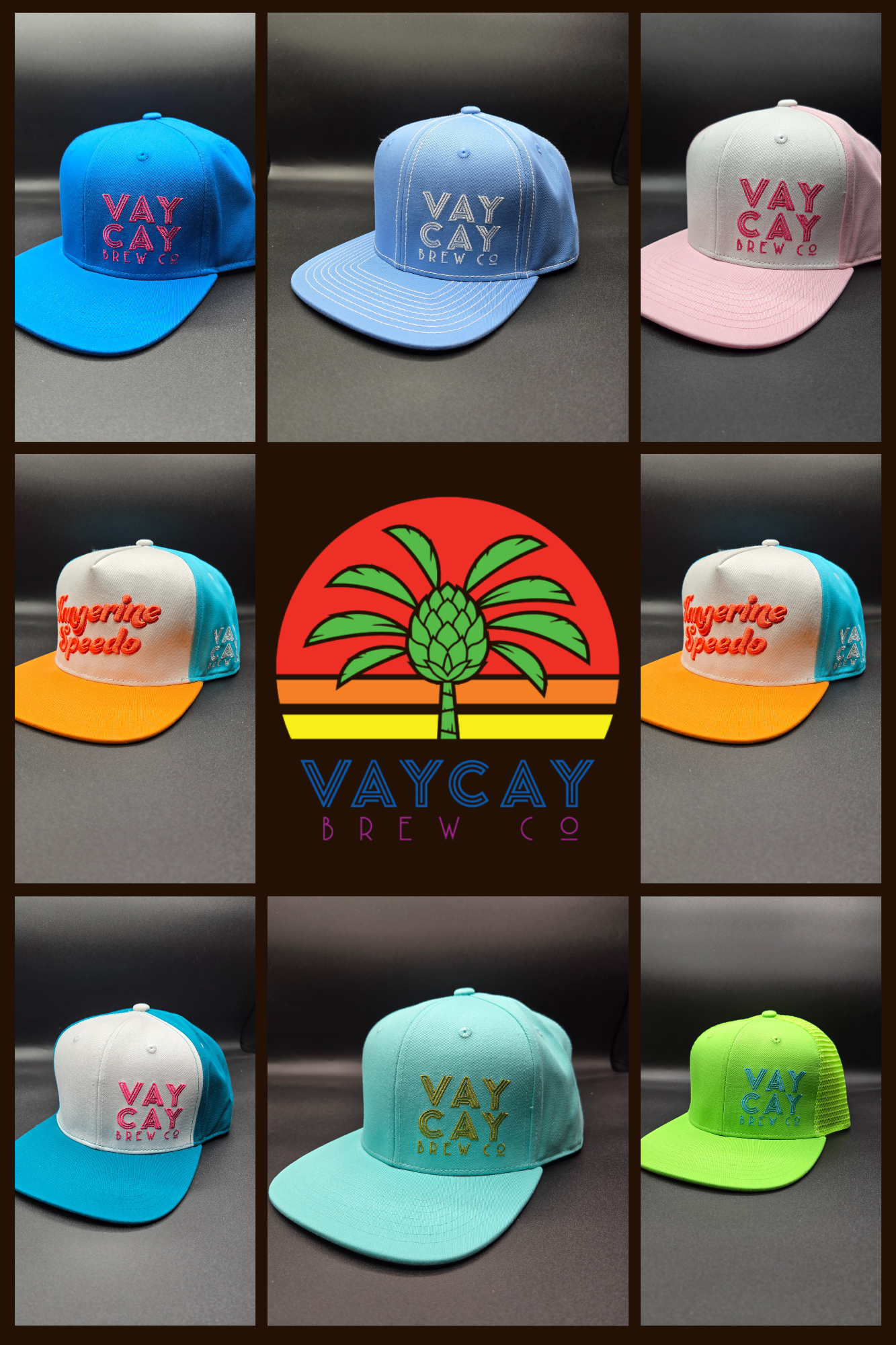 Vaycay Brew Co. merch hats collection
